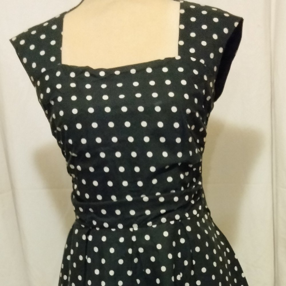 Black and white polka dot dress